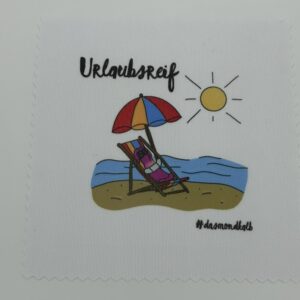 Mondkalb Brillenputztuch „Urlaubsreif“